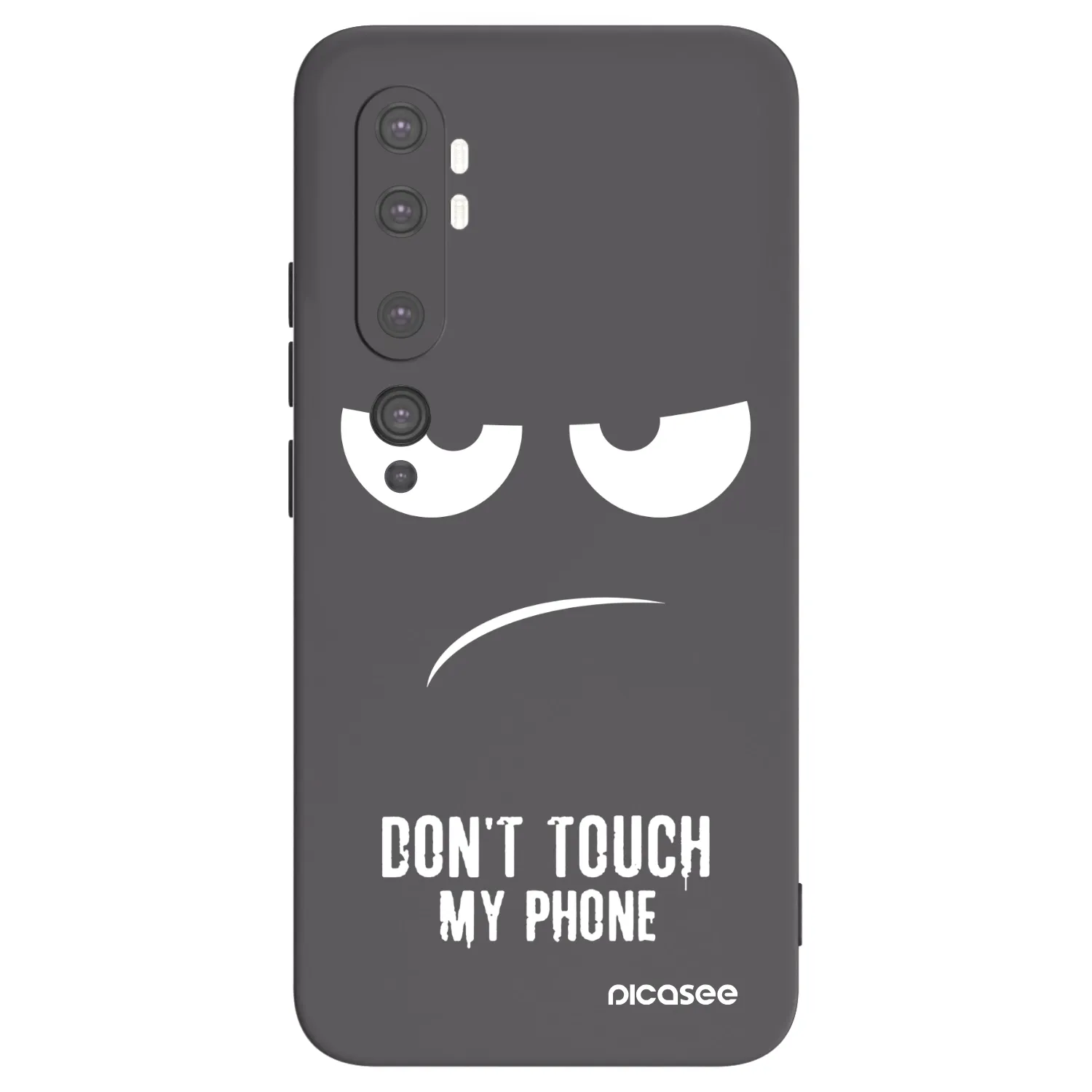 Picasee Xiaomi Mi Note 10 (Pro) Hülle - Schwarzes Silikon - Don't Touch My Phone