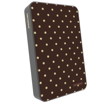 Picasee Powerbank mit MagSafe 10 000 mAh Grau - Vanilla Dots & Chocolate