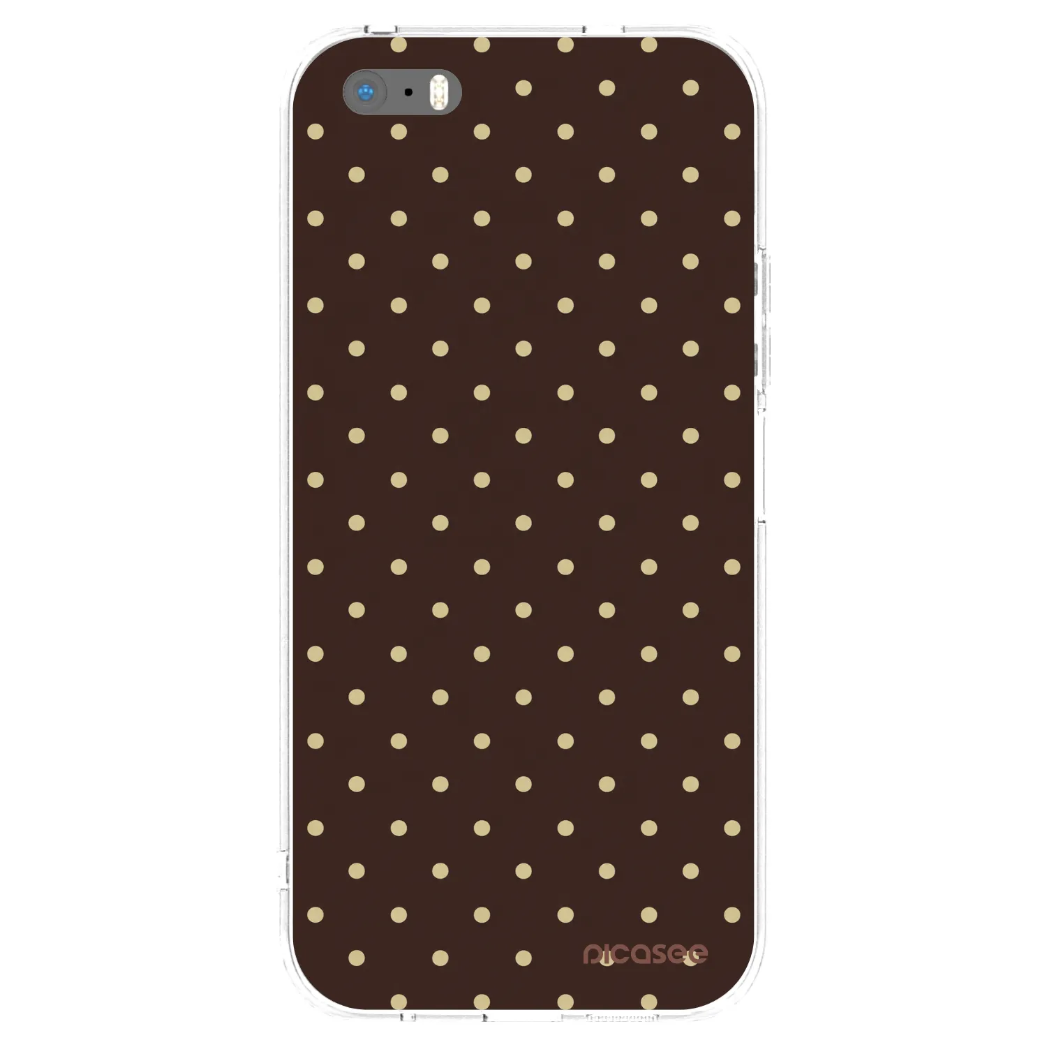 Picasee Apple iPhone 5/5S/SE Hülle - Transparentes Silikon - Vanilla Dots & Chocolate