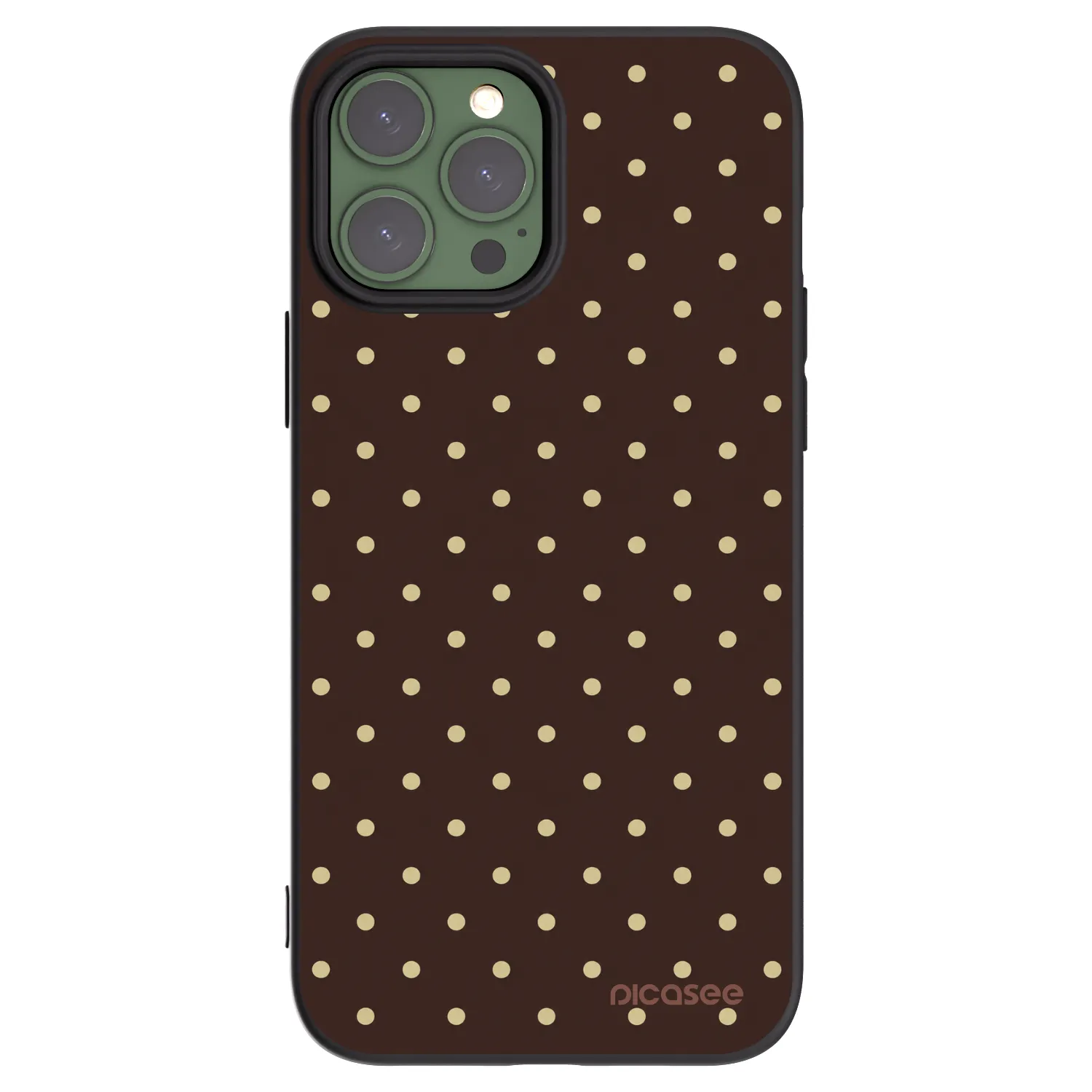 Picasee Apple iPhone 13 Pro Max Hülle - Schwarzes Silikon - Vanilla Dots & Chocolate