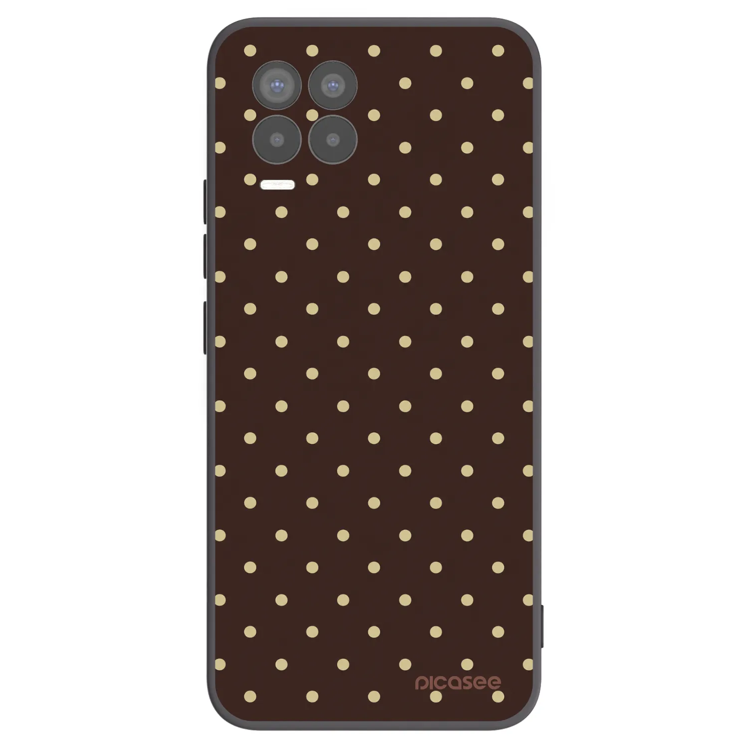 Picasee Realme 8 4G Hülle - Schwarzes Silikon - Vanilla Dots & Chocolate