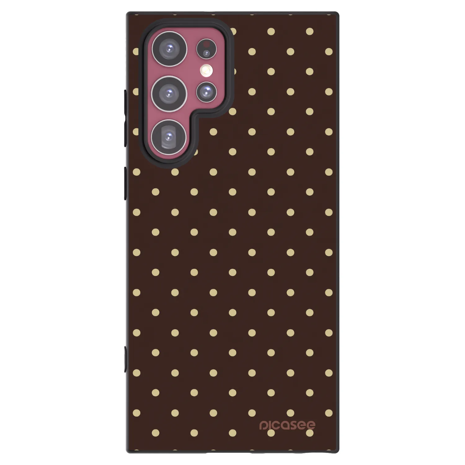Picasee Samsung Galaxy S22 Ultra 5G Hülle - Schwarzes Silikon - Vanilla Dots & Chocolate