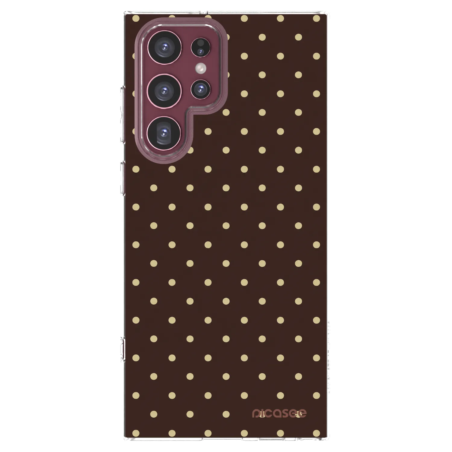 Picasee Samsung Galaxy S22 Ultra 5G Hülle - Transparentes Silikon - Vanilla Dots & Chocolate