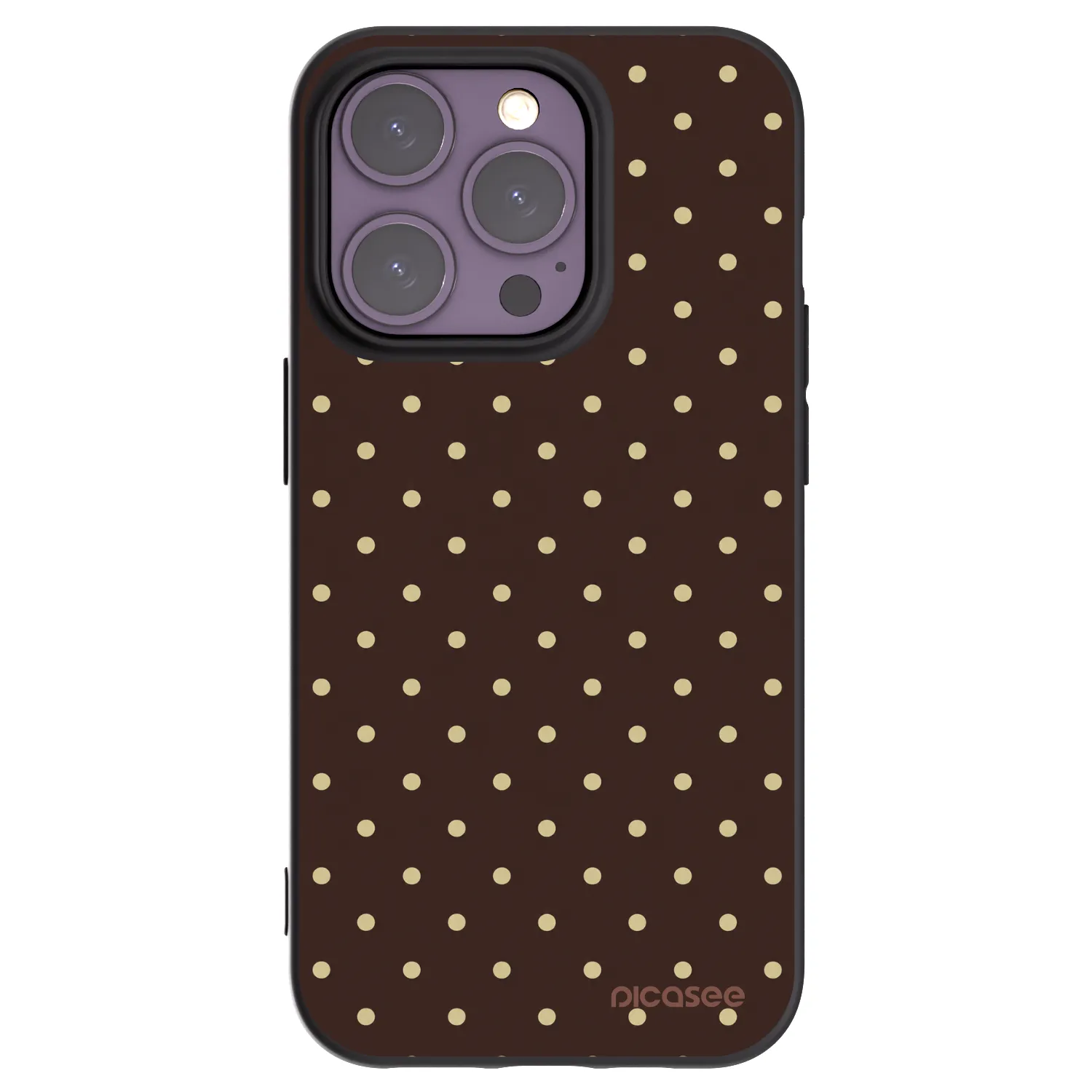 Picasee Apple iPhone 14 Pro Hülle - Schwarzes Silikon - Vanilla Dots & Chocolate