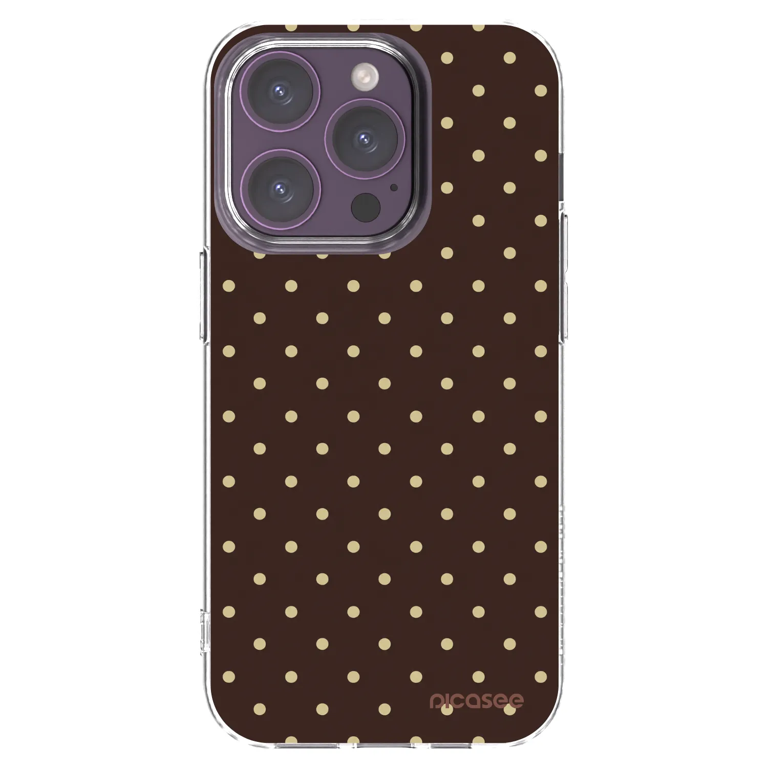 Picasee Apple iPhone 14 Pro Hülle - Transparentes Silikon - Vanilla Dots & Chocolate