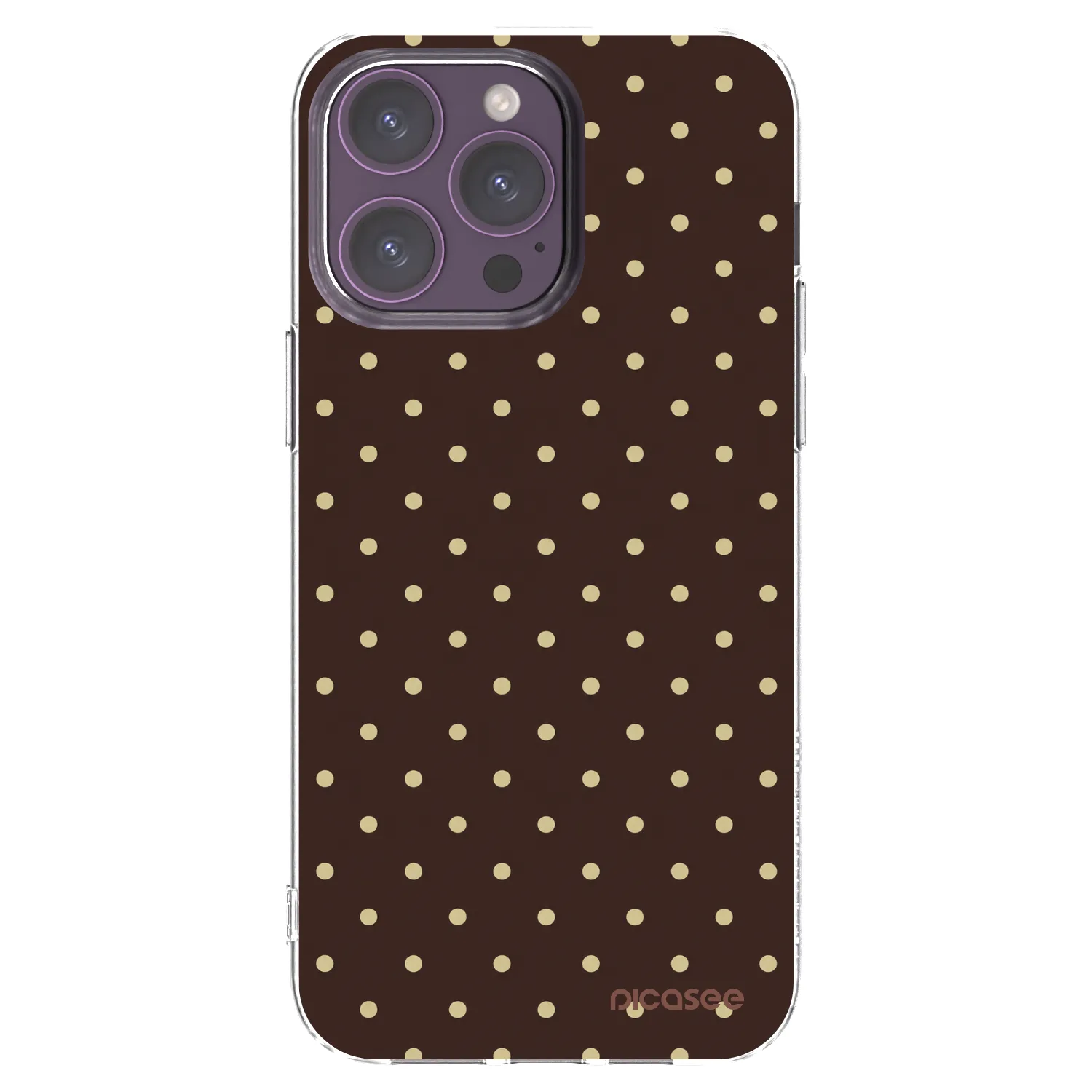 Picasee Apple iPhone 14 Pro Max Hülle - Transparentes Silikon - Vanilla Dots & Chocolate