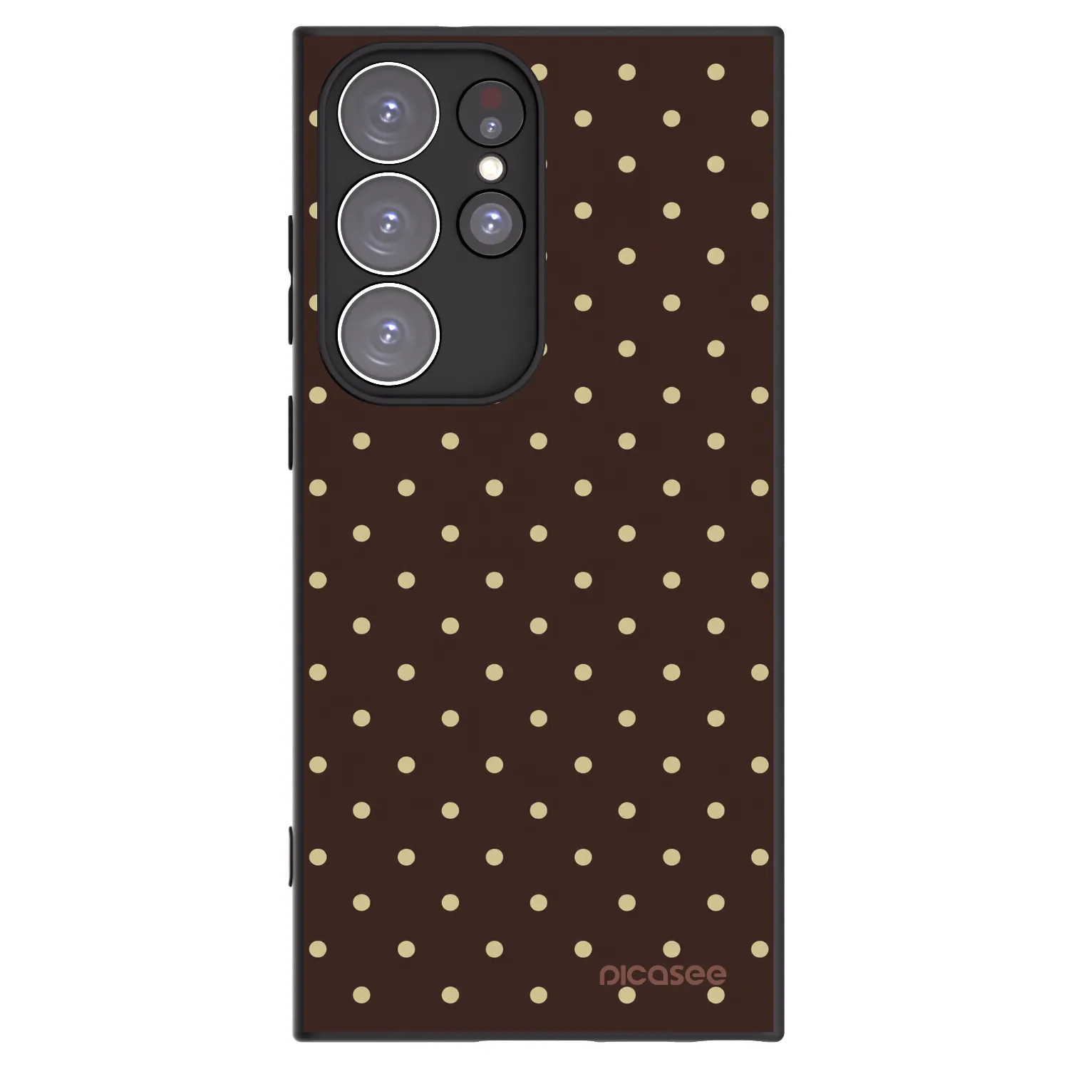 Picasee Samsung Galaxy S23 Ultra 5G Hülle - Schwarzes Silikon - Vanilla Dots & Chocolate