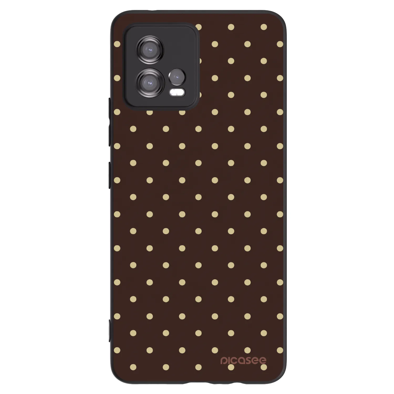 Picasee Motorola Moto G72 Hülle - Schwarzes Silikon - Vanilla Dots & Chocolate