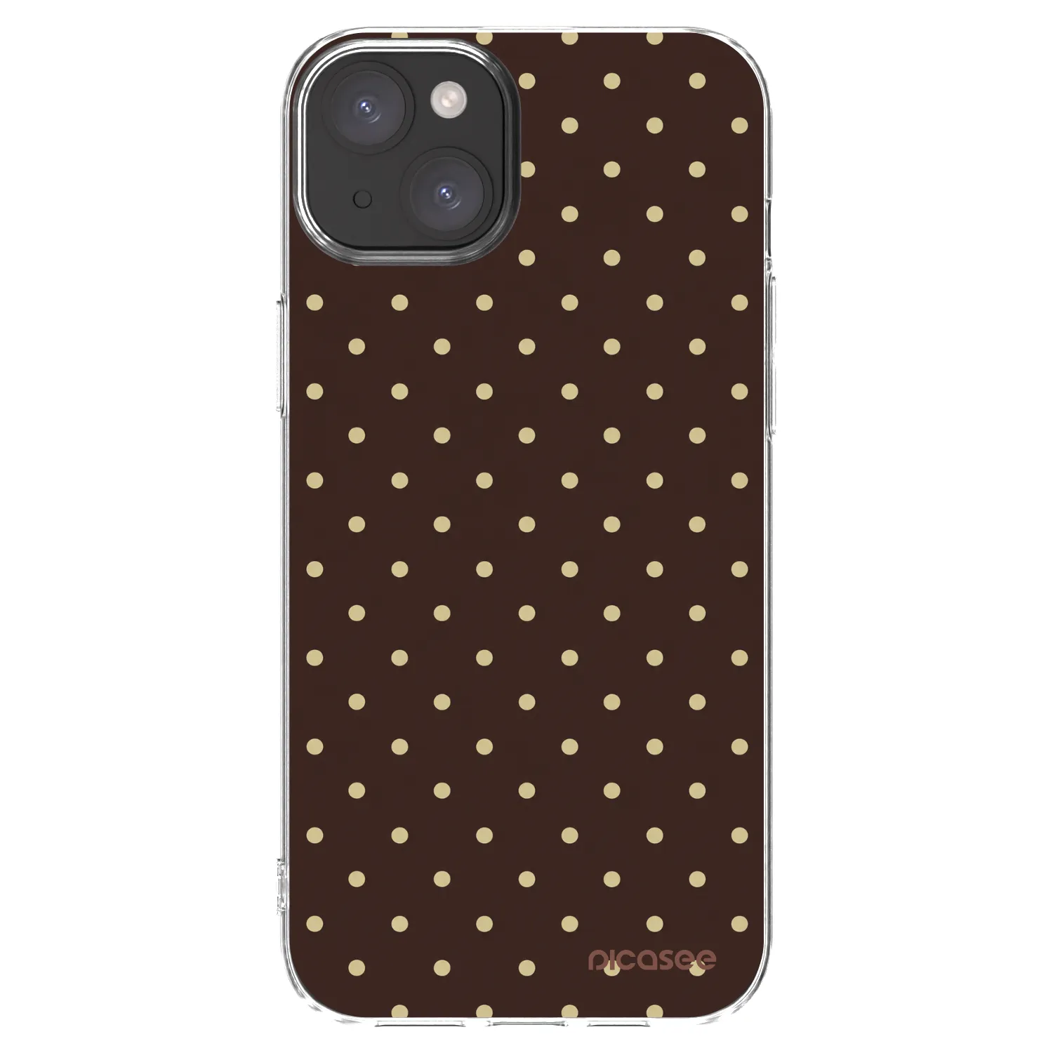 Picasee Apple iPhone 15 Plus Hülle - Transparentes Silikon - Vanilla Dots & Chocolate