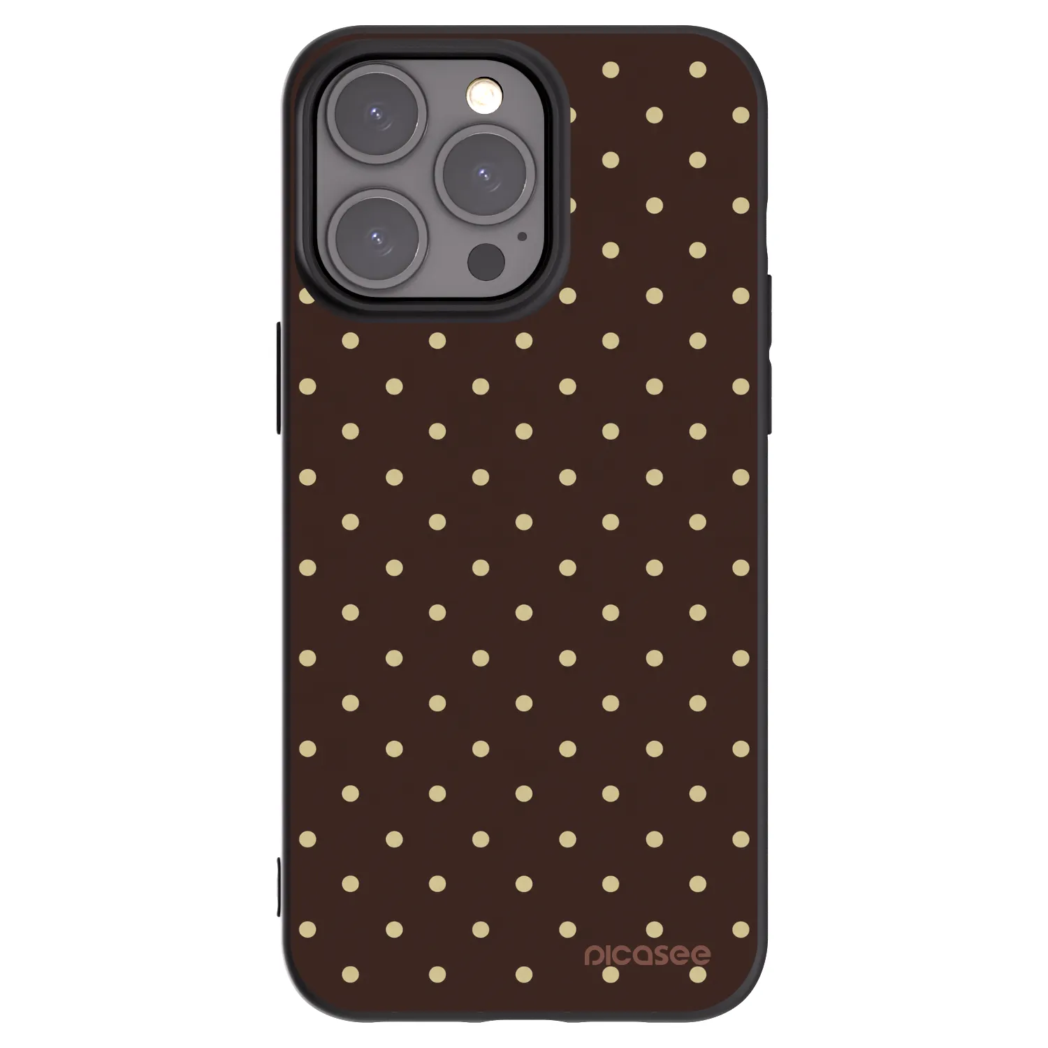 Picasee Apple iPhone 15 Pro Max Hülle - Schwarzes Silikon - Vanilla Dots & Chocolate