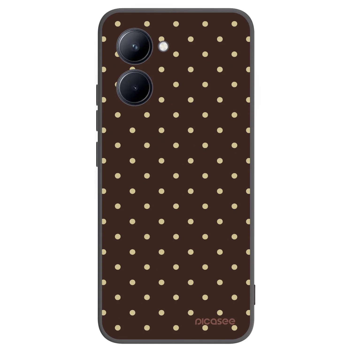 Picasee Realme C33 (2023) Hülle - Schwarzes Silikon - Vanilla Dots & Chocolate