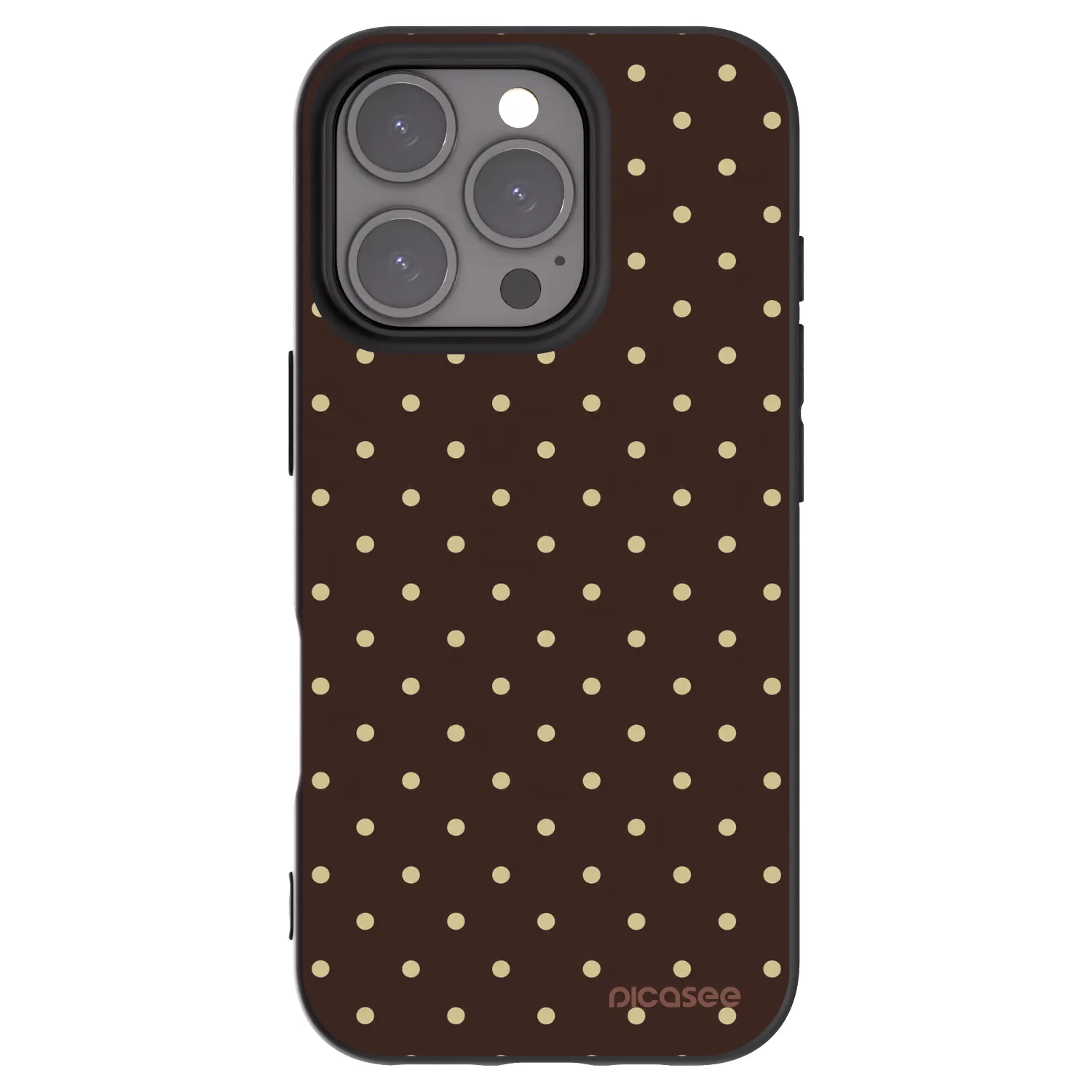Picasee Apple iPhone 16 Pro Hülle - Schwarzes Silikon - Vanilla Dots & Chocolate
