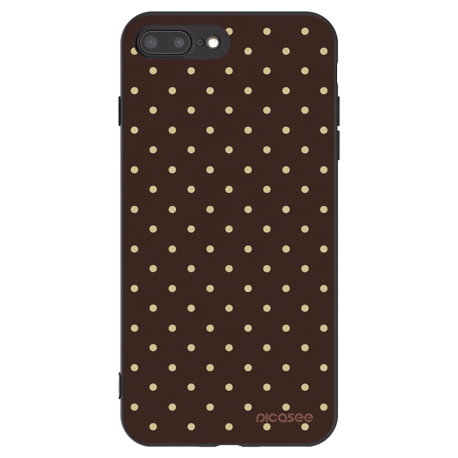 Picasee Apple iPhone 7 Plus Hülle - Schwarzes Silikon - Vanilla Dots & Chocolate