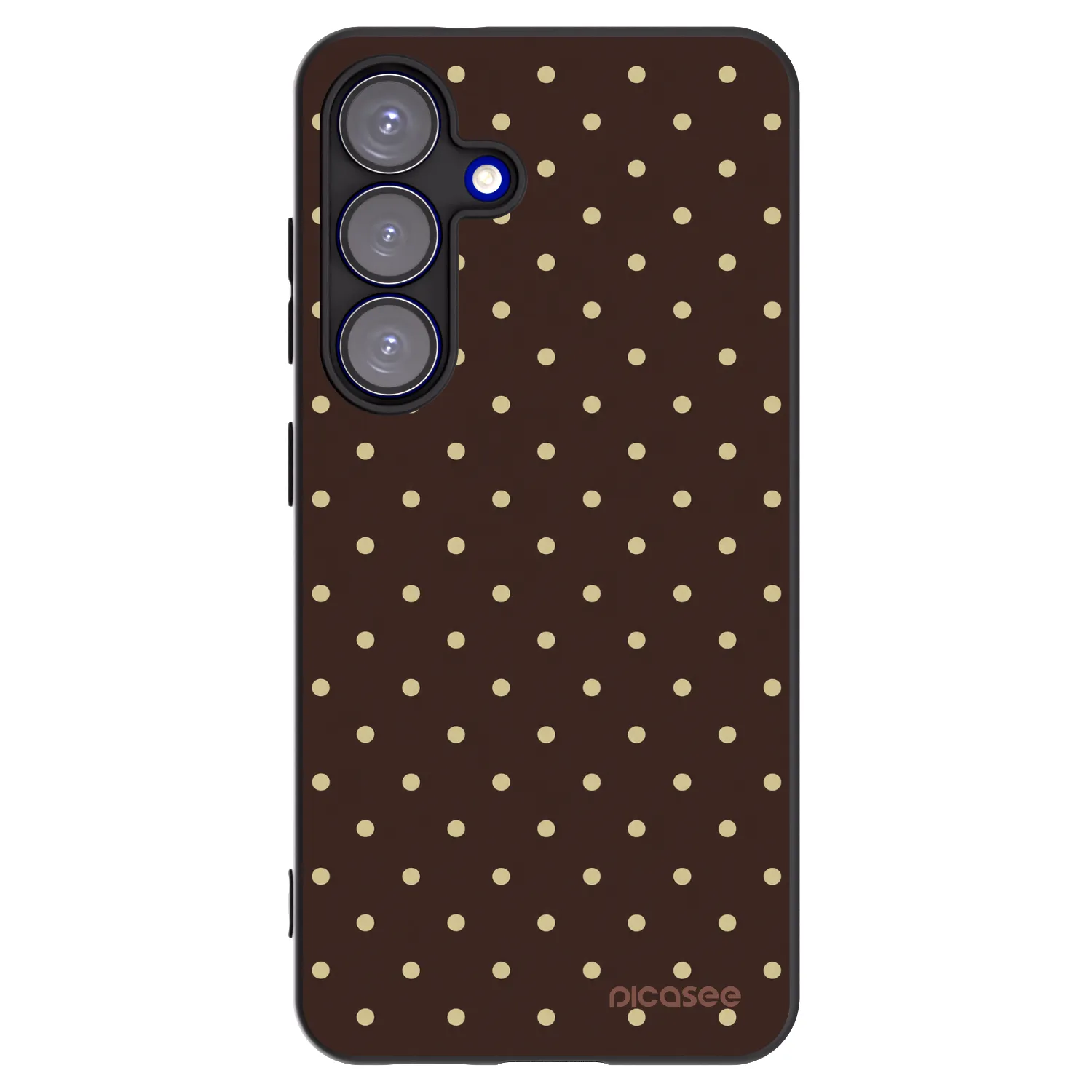 Picasee Samsung Galaxy S25 5G Hülle - Schwarzes Silikon - Vanilla Dots & Chocolate