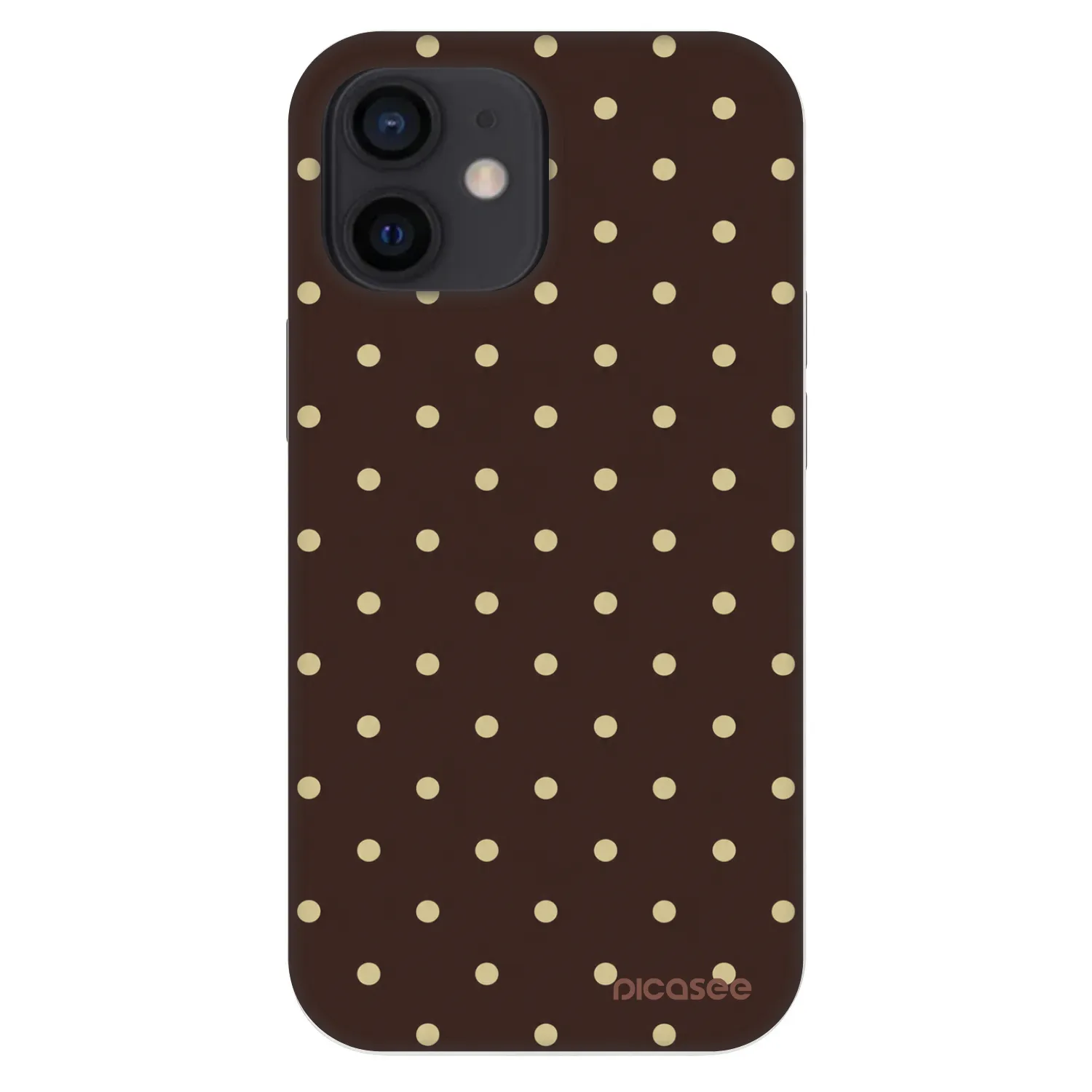 Picasee Fashion Case für Apple iPhone 12 mini - Vanilla Dots & Chocolate