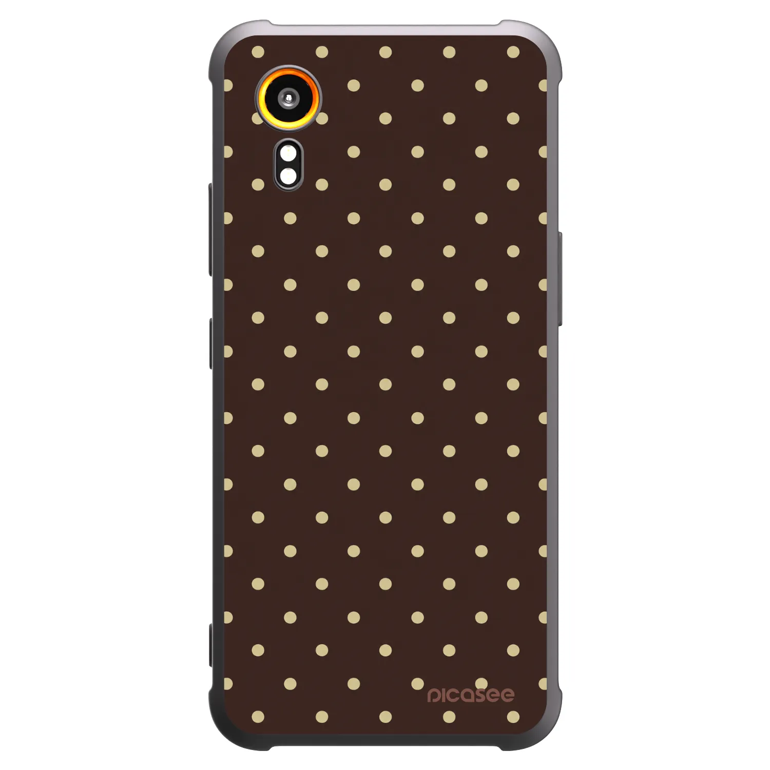 Picasee Samsung Galaxy XCover 7 Hülle - Schwarzes Silikon - Vanilla Dots & Chocolate