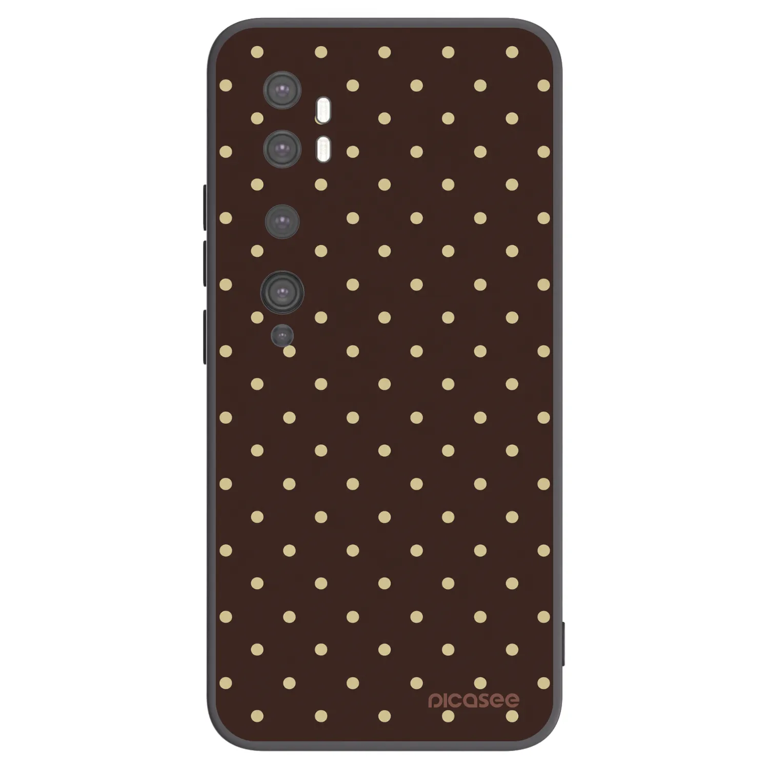 Picasee Xiaomi Mi Note 10 (Pro) Hülle - Schwarzes Silikon - Vanilla Dots & Chocolate
