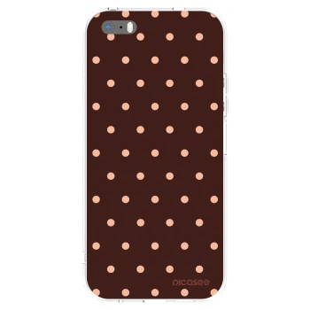 Picasee Apple iPhone 5/5S/SE Hülle - Transparentes Silikon - Peach Dots & Chocolate