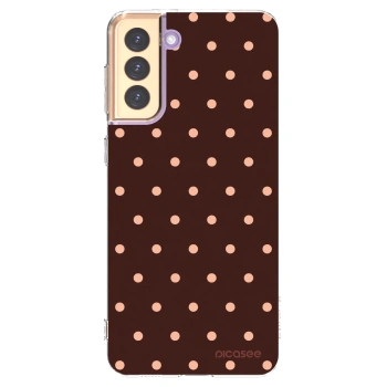 Picasee Samsung Galaxy S21+ 5G G996F Hülle - Transparentes Silikon - Peach Dots & Chocolate