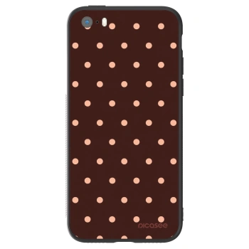 Hülle für Apple iPhone 5/5S/SE - Peach Dots & Chocolate