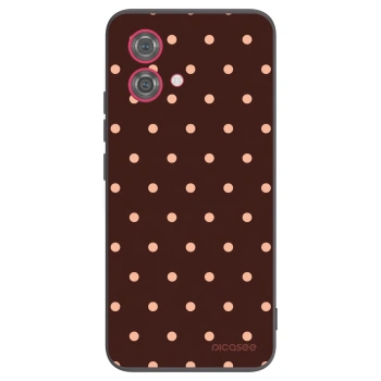 Hülle für Motorola Moto G84 5G - Peach Dots & Chocolate
