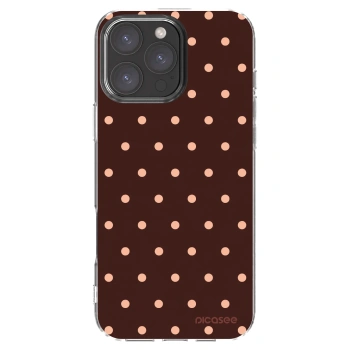 Picasee Apple iPhone 16 Pro Max Hülle - Transparentes Silikon - Peach Dots & Chocolate