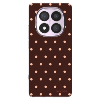Picasee Xiaomi Redmi Note 14 Pro 5G Hülle - Transparentes Silikon - Peach Dots & Chocolate