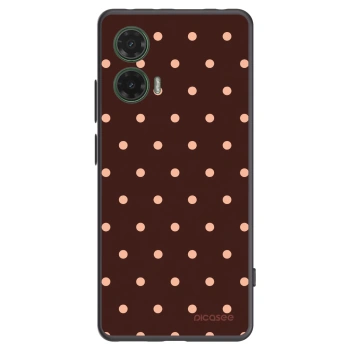 Picasee Motorola Moto G35 5G Hülle - Schwarzes Silikon - Peach Dots & Chocolate