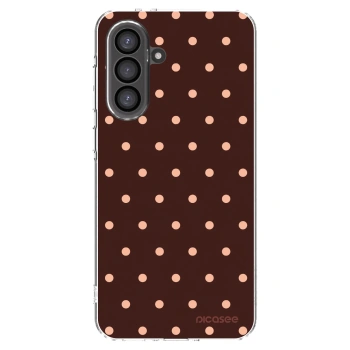 Picasee Samsung Galaxy A56 5G A566B Hülle - Transparentes Silikon - Peach Dots & Chocolate