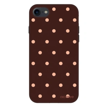 Hülle für Apple iPhone SE 2020 - Peach Dots & Chocolate