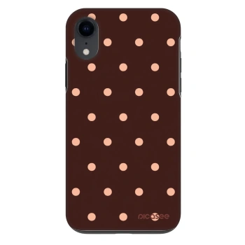 Hülle für Apple iPhone XR - Peach Dots & Chocolate
