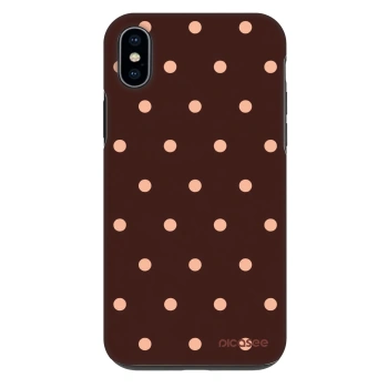 Hülle für Apple iPhone XS Max - Peach Dots & Chocolate