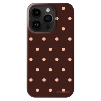 Hülle für Apple iPhone 14 Pro - Peach Dots & Chocolate