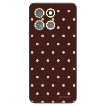 Picasee Motorola Moto G86 5G Hülle - Schwarzes Silikon - Peach Dots & Chocolate
