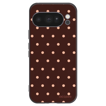 Picasee Google Pixel 10 Pro Hülle - Schwarzes Silikon - Peach Dots & Chocolate