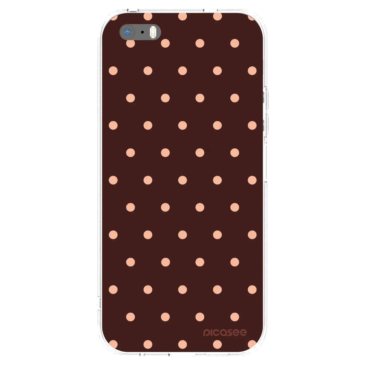 Picasee Apple iPhone 5/5S/SE Hülle - Transparentes Silikon - Peach Dots & Chocolate