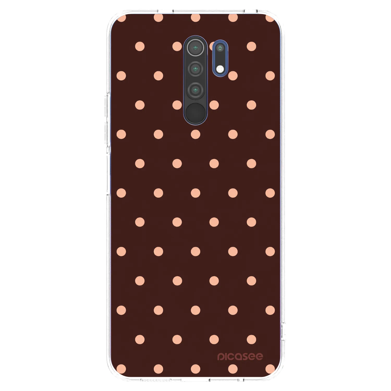 Picasee Xiaomi Redmi 9 Hülle - Transparentes Silikon - Peach Dots & Chocolate