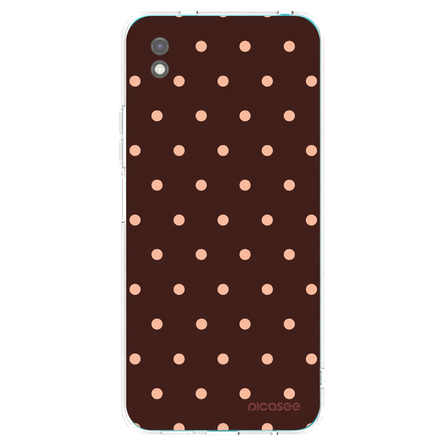 Picasee Xiaomi Redmi 9A Hülle - Schwarzes Silikon - Peach Dots & Chocolate
