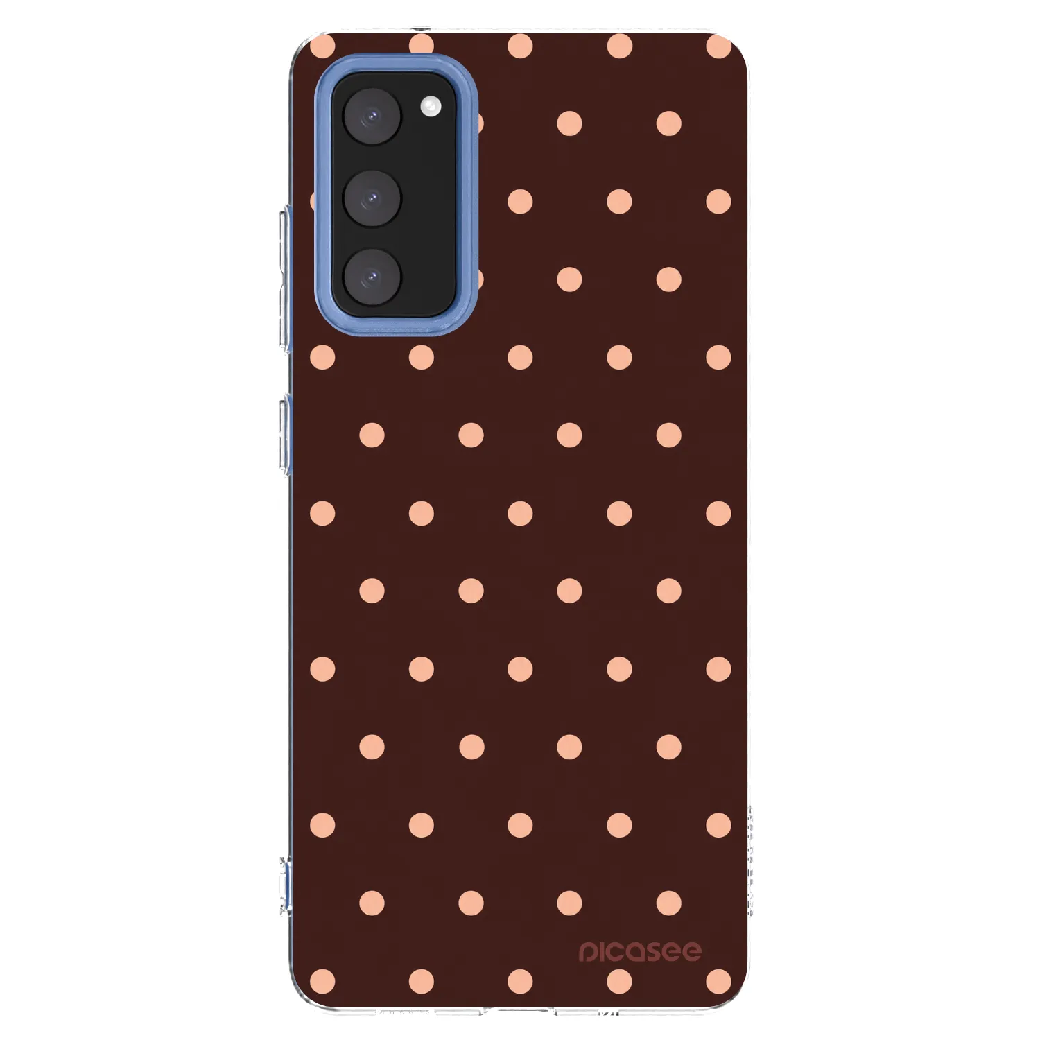 Picasee Samsung Galaxy S20 FE Hülle - Transparentes Silikon - Peach Dots & Chocolate