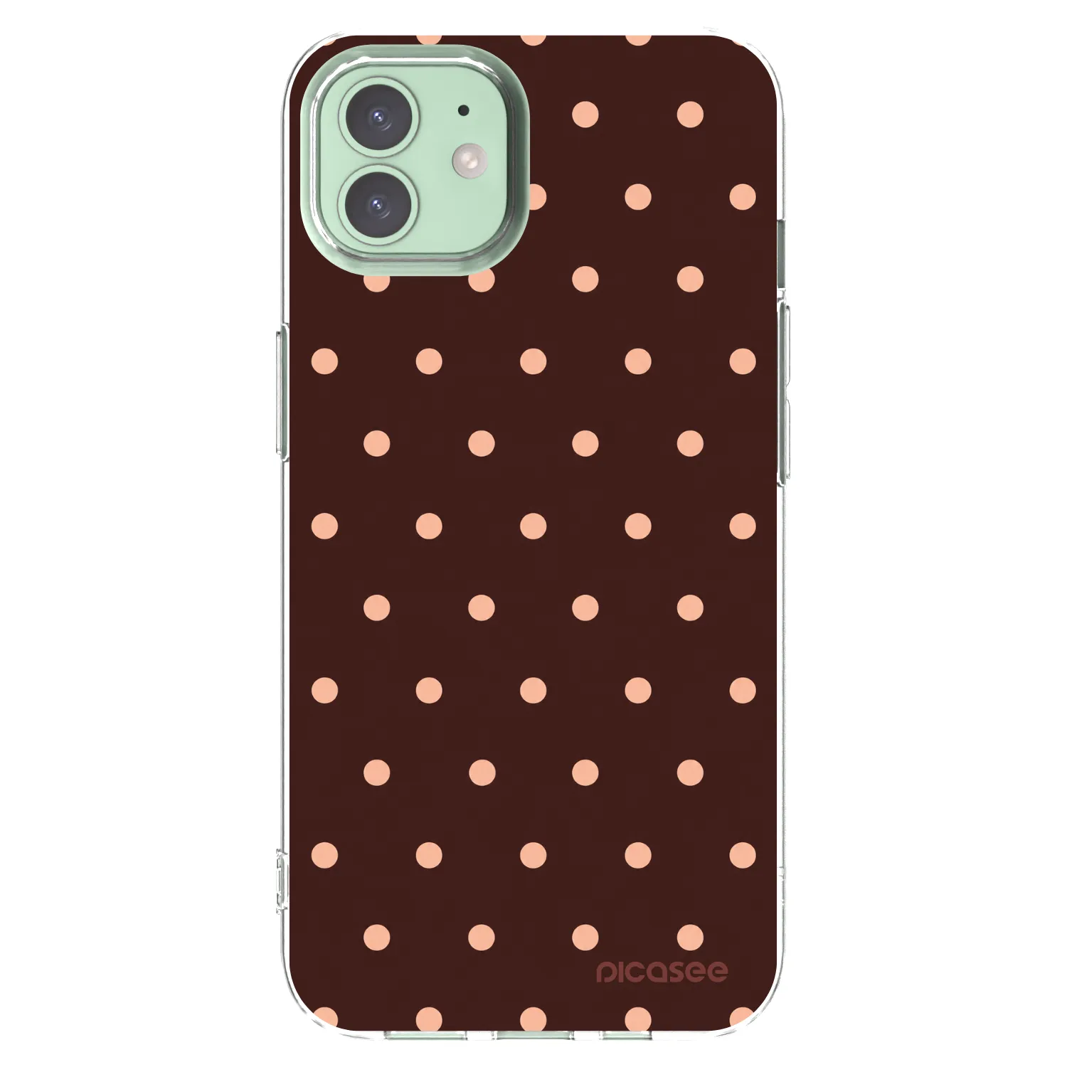 Picasee Apple iPhone 12 Hülle - Transparentes Silikon - Peach Dots & Chocolate
