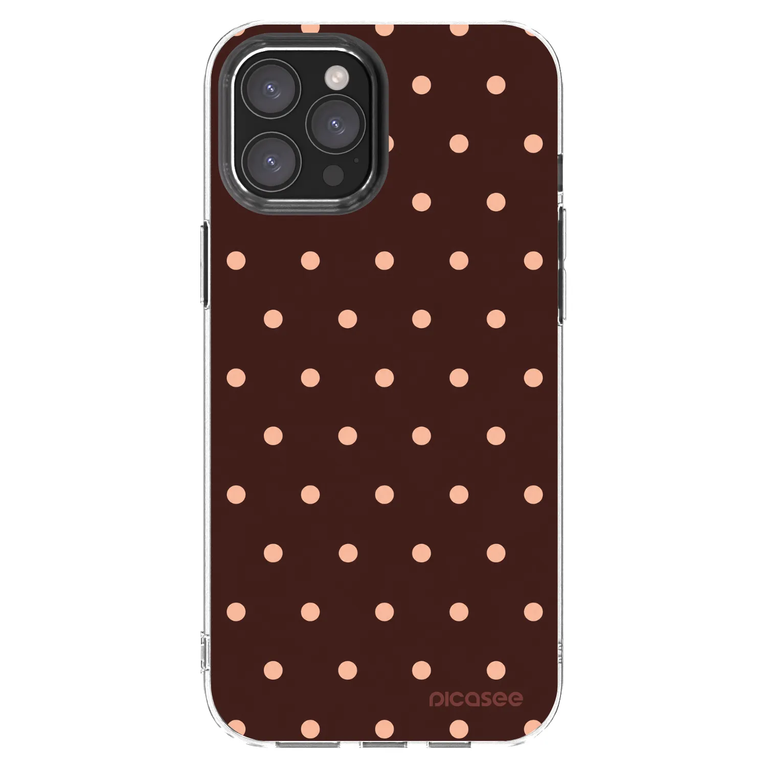 Picasee Apple iPhone 12 Pro Max Hülle - Transparentes Silikon - Peach Dots & Chocolate
