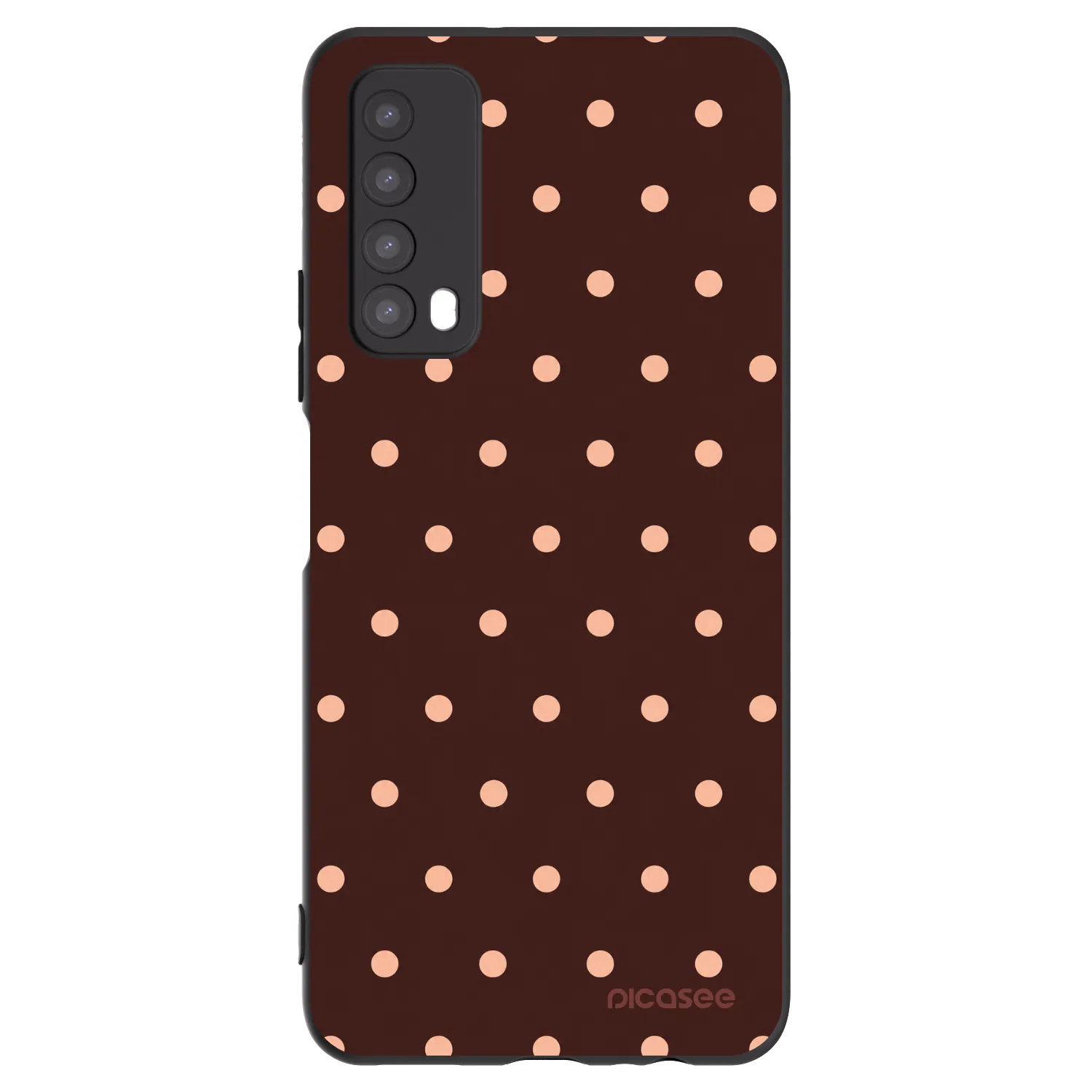 Picasee Huawei P Smart 2021 Hülle - Schwarzes Silikon - Peach Dots & Chocolate