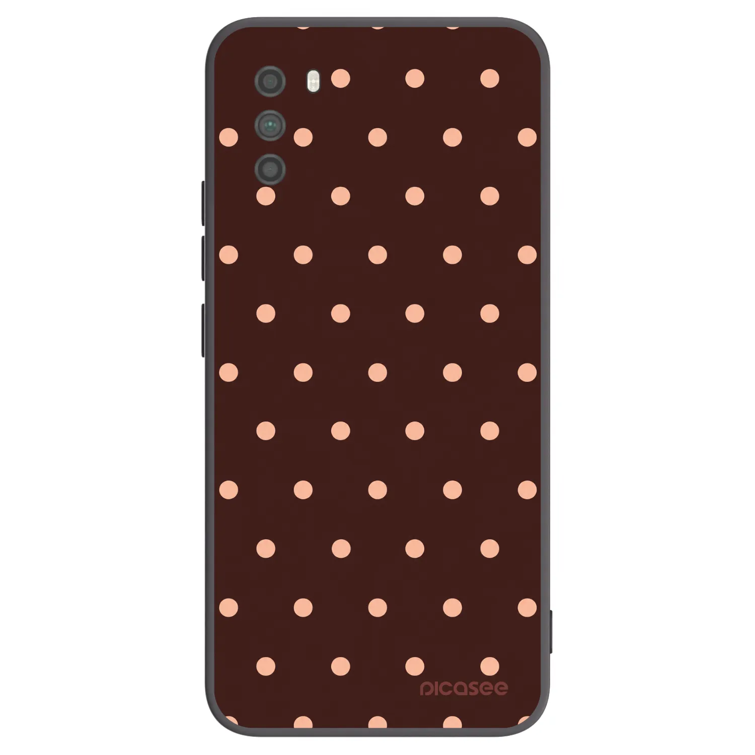 Picasee Xiaomi Poco M3 Hülle - Schwarzes Silikon - Peach Dots & Chocolate