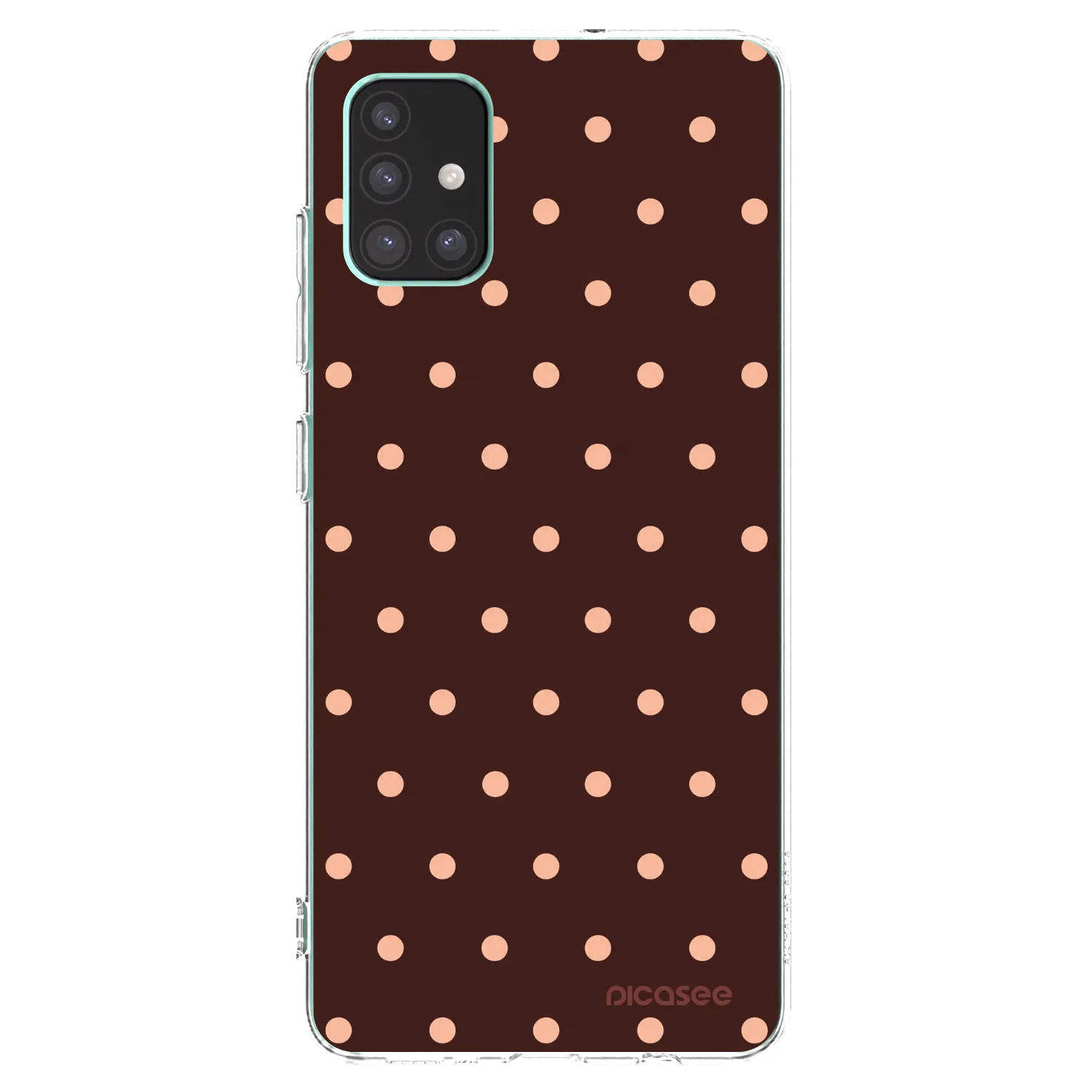 Picasee Samsung Galaxy M51 M515F Hülle - Transparentes Silikon - Peach Dots & Chocolate