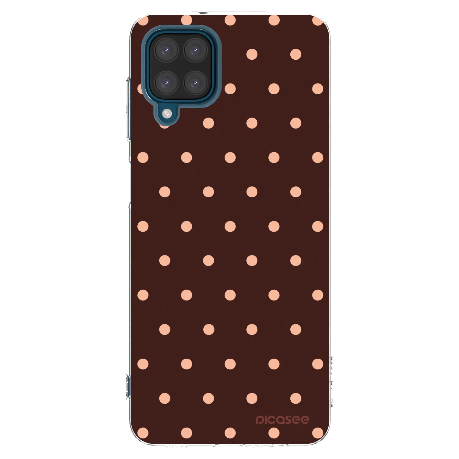 Picasee Samsung Galaxy A12 A125F Hülle - Transparentes Silikon - Peach Dots & Chocolate