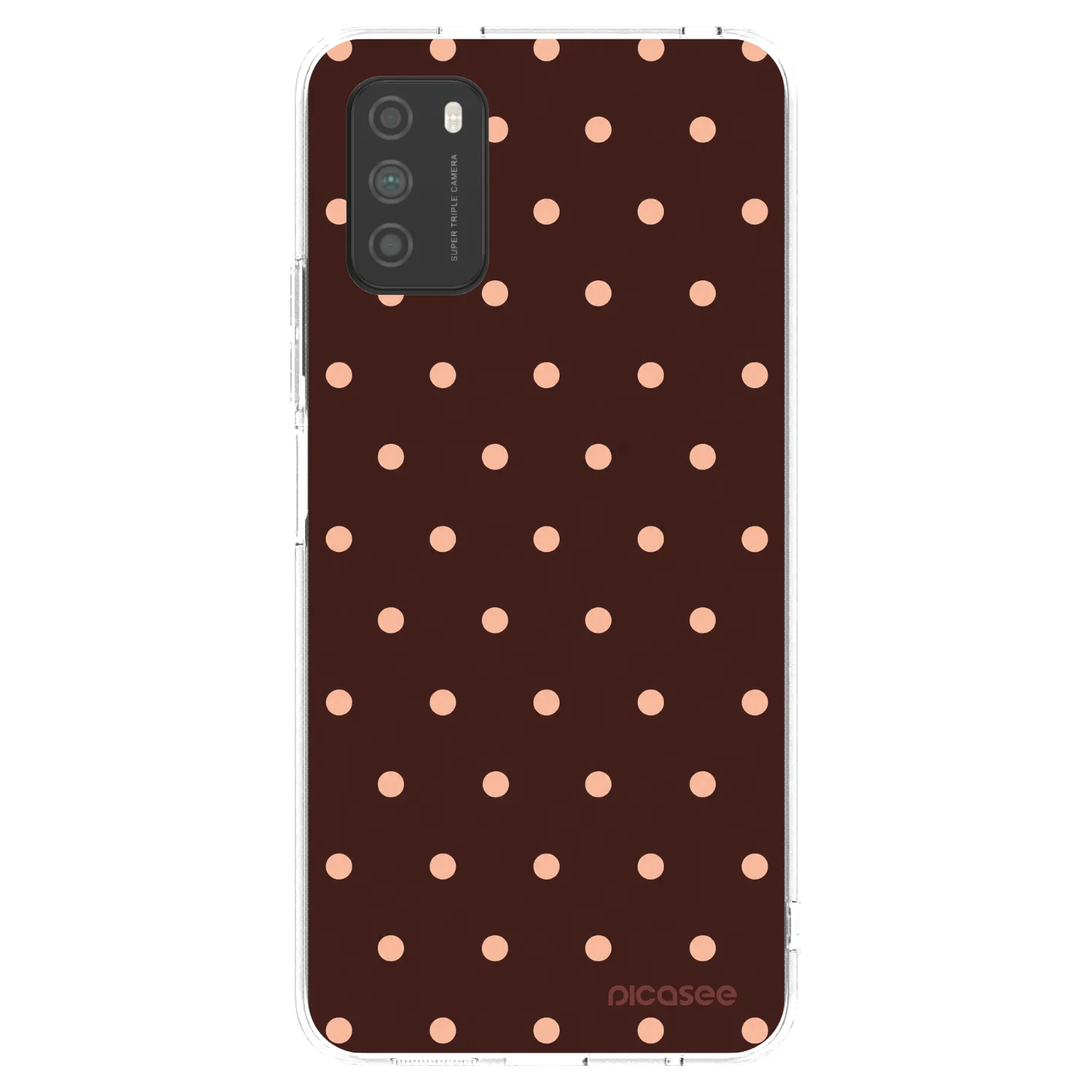 Picasee Xiaomi Poco M3 Hülle - Transparentes Silikon - Peach Dots & Chocolate
