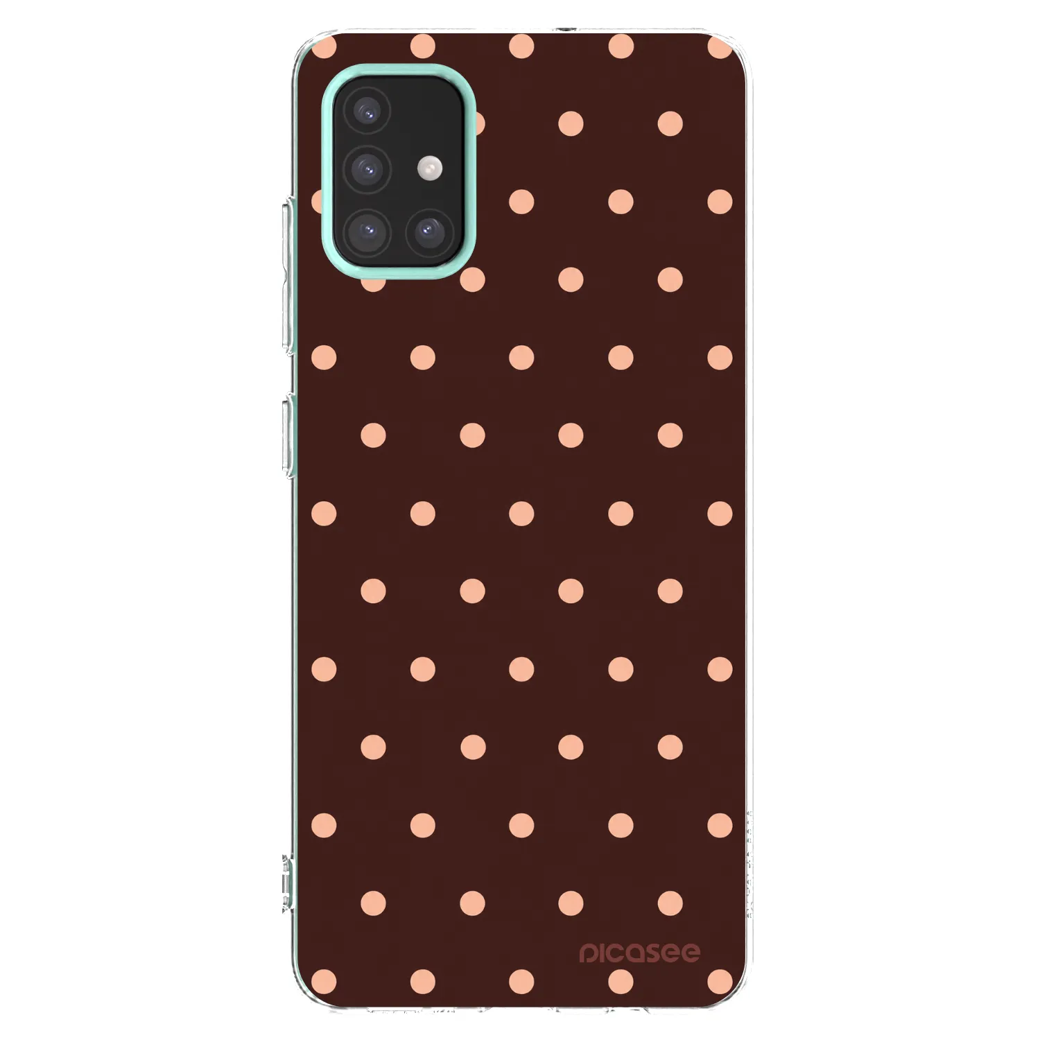 Picasee Samsung Galaxy M31s Hülle - Transparentes Silikon - Peach Dots & Chocolate