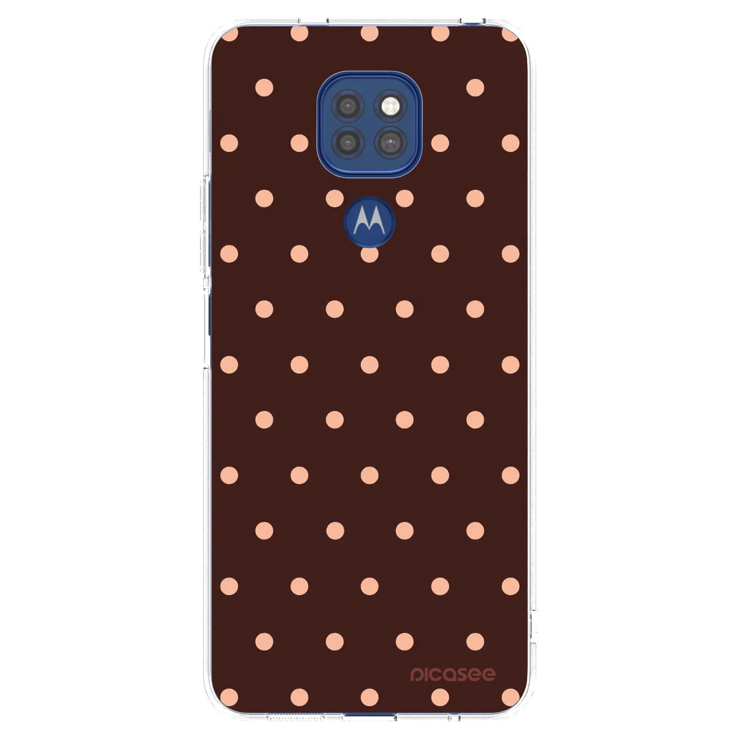 Picasee Motorola Moto G9 Play Hülle - Transparentes Silikon - Peach Dots & Chocolate
