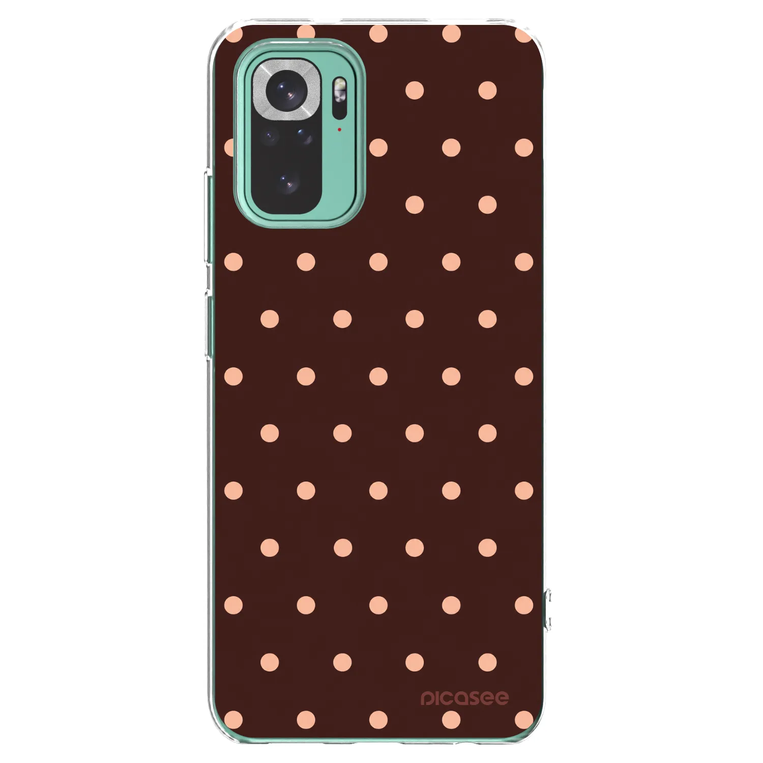 Picasee Xiaomi Redmi Note 10 Pro Hülle - Transparentes Silikon - Peach Dots & Chocolate
