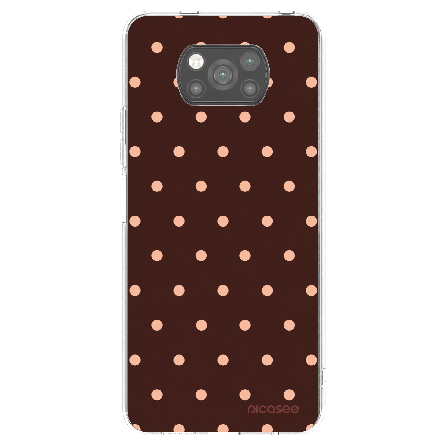 Picasee Xiaomi Poco X3 Pro Hülle - Schwarzes Silikon - Peach Dots & Chocolate